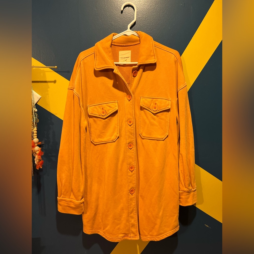 Anthropologie Avec Les Filles Orange Sherbet Shacket EUC